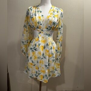 Sky to Moon Floral Yellow and Green Dress